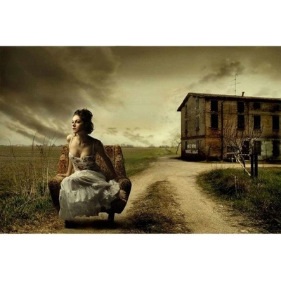 DIMEX ART Флизелинов фототапет момиче в кресло 375 x 250 см