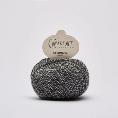 CASHMERE CLASSIC Cardiff Cashmere Farby CASHMERE: 690 čierno-biela mix