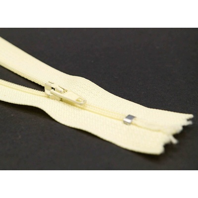 Nedeliteľný jemný plastový špirálový zips (veľkosť číslo 3) rôzne farby - dĺžka 12 cm - 60 cm 20 cm Svetlo žltá