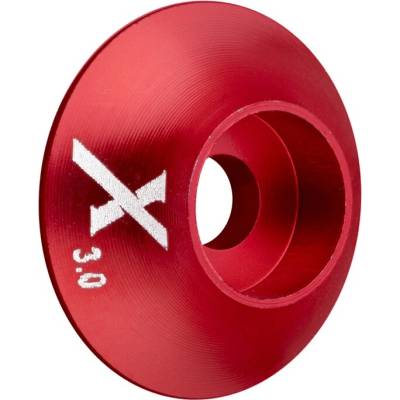 Xessories Kovová podložka s O-kroužkem X logo 3 mm červená 10.ks WASH-RED30