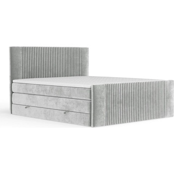 Maison de Reve Светлосиво боксспринг легло 160x200 cm с място за съхранение Bergamo - Maison de Rêve (BERGAMO160_MDR_P0_BV03_M15_BV03_T14_L1)