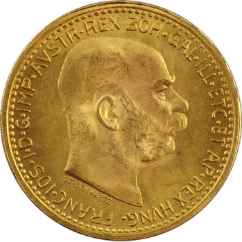 Münze Österreich Zlatá minca 10 Korona Františka Jozefa I. 1912 Novorazba 3,39 g