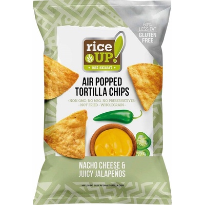Rice Up Bezlepkový Tortilla chips kukuřičný s příchutí nachos sýra a jalapeño 60 g