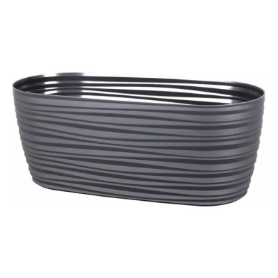 Truhlík SAHARA PETIT plastový lesklý antracitový 27cm