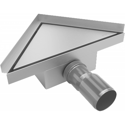 Mexen Flat-T M13 триъгълен подов отвод 20 x 20 см, инокс - 1010320 (1010320)