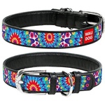 COLLAR Кожен нашийник WAUDOG Flowers черен 19 - 25 см, 12 мм