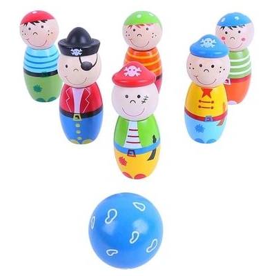 Bigjigs Toys - Дървен мини боулинг Пирати