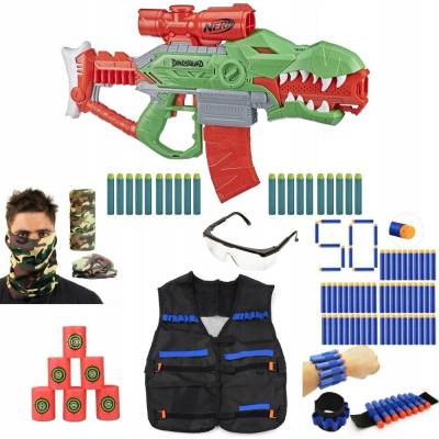 AUTOMATICKÁ PUŠKA NERF DINO REX + MEGA PŘÍSLUŠENSTVÍ