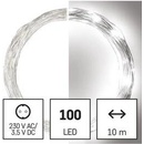 Emos D3AC01 100 LED nano řetěz stříbrný 10 m venkovní i vnitřní studená bílá časovač