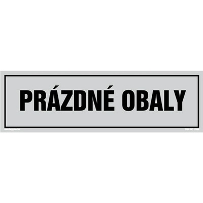 Značka PRÁZDNÉ OBALY, samolepicí fólie, 290 × 85 mm BZ FW637