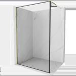 Mexen Kioto душ кабина Walk-in 120 x 200 cm, черна рамка 8 mm, златна - 800-120-101-50-70 (800-120-101-50-70)