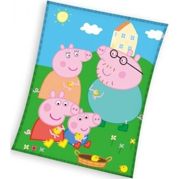Carbotex Detská veľká fleecová deka Prasiatko Peppa Peppa Pig