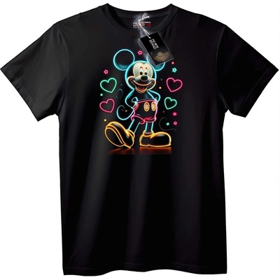 NOONEBRAND Тениска Неонов Mickey Mouse - XL, Black