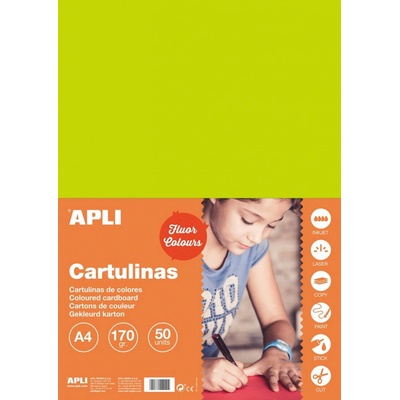 Farebný papier A4 170 g fluo-zelený 50 ks