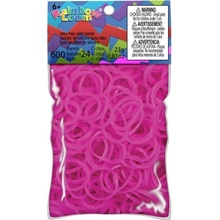 RAINBOW LOOM Original gumičky 600 kusov transparentné ružová
