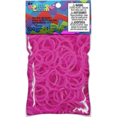 RAINBOW LOOM Original gumičky 600 kusov transparentné ružová