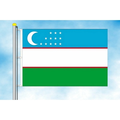 LIBEA, s.r.o. Vlajka Uzbekistánu Rozměr: 30×45 cm, Uchycení: Karabiny na stožár