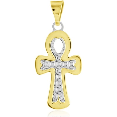 Gemmax Zlatý přívěsek Nilský kříž Ankh Egyptský symbol života GUPCN 36851