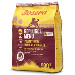 Josera dog poultry menu adult, пълноценна храна за пораснали кучета с месо от птици 0, 900 кг, Германия - 50005754