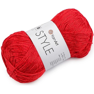 Bavlněná pletací příze Style s viskozovým vláknem 50 g Varianta: 9 (675) červená, Balení: 1 ks 61631/160039/286295