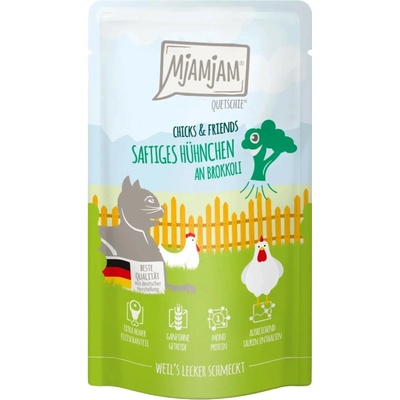 MjAMjAM mačkatelné kapsičky Chicks & Friends kuře a brokolice 125 g