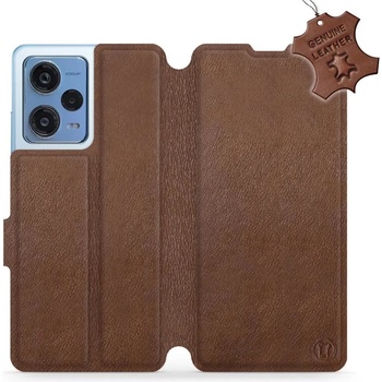 Pouzdro Mobiwear Kožené Flip Xiaomi Redmi Note 12 Pro 5G - Hnědé - L_BRS