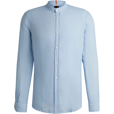 HUGO BOSS Men's HBO Race Plain Long-Sleeve Shirt - Open Blue