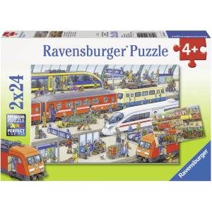 Ravensburger - Puzzle 2x24 Train station - 40 - 99 piese