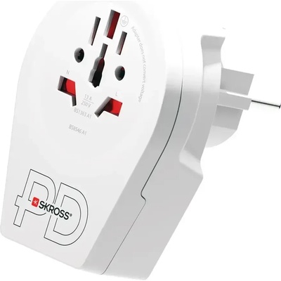 SKROSS Адаптер SKROSS World to Europe 1500295E, USB, Бял (1500295E)