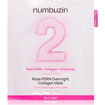 Numbuzin No. 2 Rose PDRN OverNight Collagen Mask дълбоко подхранваща маска за нощ 4 бр