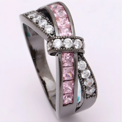 Harahu Prsteň DI 2312 Čierna Ružová KP2312 49,3mm