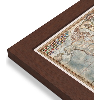 RayWorld Svět - nástěnná mapa Ray World Executive 136 x 92 cm Varianta: mapa v dřevěném rámu, Provedení: Pegi višeň