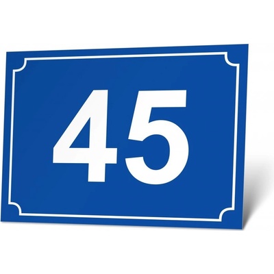 Domovní číslo - Plechová cedulka, modrá Plechová cedulka - Domovní číslo, modrá, 300 x 200 mm, Kód: 26384