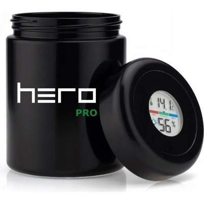 HERO PRO Nádoba na sypké potraviny s vlhkoměrem skleněná černá 250 ml – Hledejceny.cz