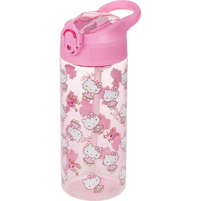 Baagl Tritanová fľaša na nápoje so slamkou Hello Kitty Sweet Leopar 500 ml