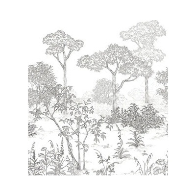Caselio Vliesová fototapeta Art of Botany Džungľa biela 200x280 cm