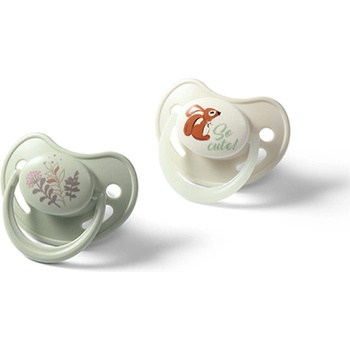 BabyOno Take Care Anatomical Silicone Soothers биберон Day & Night 6-18m 2 бр