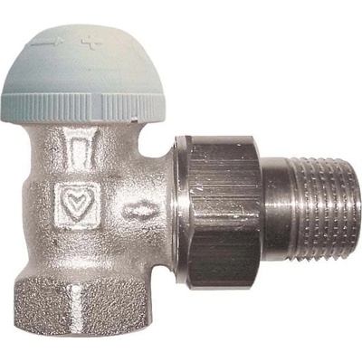 HERZ TS-98-VHF termostatický ventil 1/2" M30x1,5 s plynulým přednastavením rohový, číselná stupnice (šedá krytka) 1 7624 21