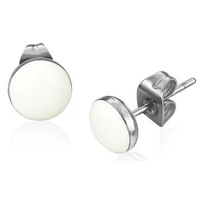 Šperky Eshop ocelové náušnice zdobené lesklou vypouklou glazurou SP40.19