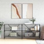 vidaXL Конзолна маса сив сонома 180x30x75 см инженерно дърво и желязо (832856)