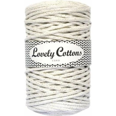 Bavlněná šňůra Lovely Cottons 5mm - Bílá se zlatou nitkou