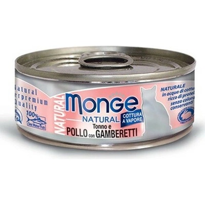 Monge Natural Cat Tuniak kura a krevety 80 g