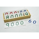 Montessori velké papírové karty s čísly 1-9000
