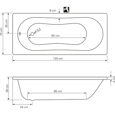 AQUALINE JIZERA 120 x 70 cm G1270 – Zboží Mobilmania