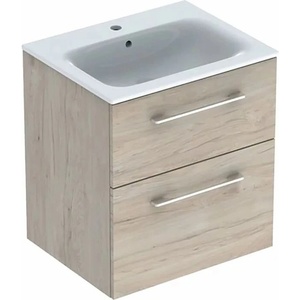 Geberit Комплект висящ шкаф и мивка Geberit Selnova, светъл орех, 2 чекмеджета, 60 см (501.239.00.1)