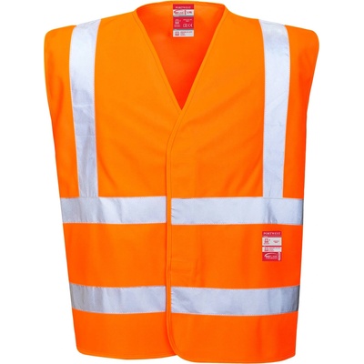 Portwest HI-VIS BIZFLAME WORK FR75 / Огнеупорна светлоотразителна жилетка - HV Orange XXL/XXXL (FR75ORRXX/3X)