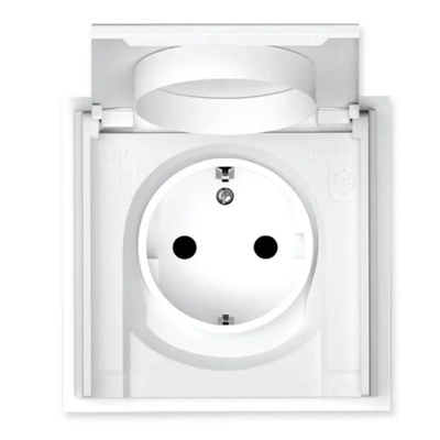 КОНТАКТ ШУКО 16a ip44 С КАПАК БЯЛ commel (3856024407762)