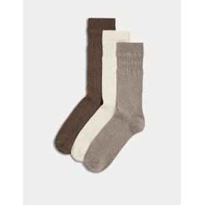Marks & Spencer 3 чифта чорапи с нежен ръб Marks & Spencer кафяви Marks & Spencer | Kafyav | МЪЖЕ | 39 1/2-41