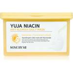 Some By Mi Yuja Niacin Anti Blemish Daily Mask озаряваща платнена маска да уеднакви цвета на кожата голяма опаковка 30 бр