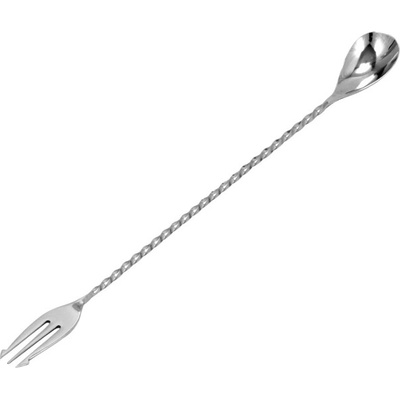 TOMGAST Lžička barmanská s vidličkou 40 cm, nerez